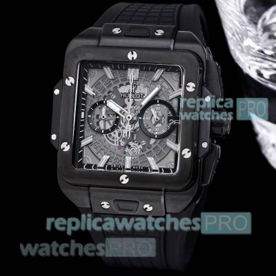 Copy Hublot Square Bang Unico Chronograph So Black Watches 50mm